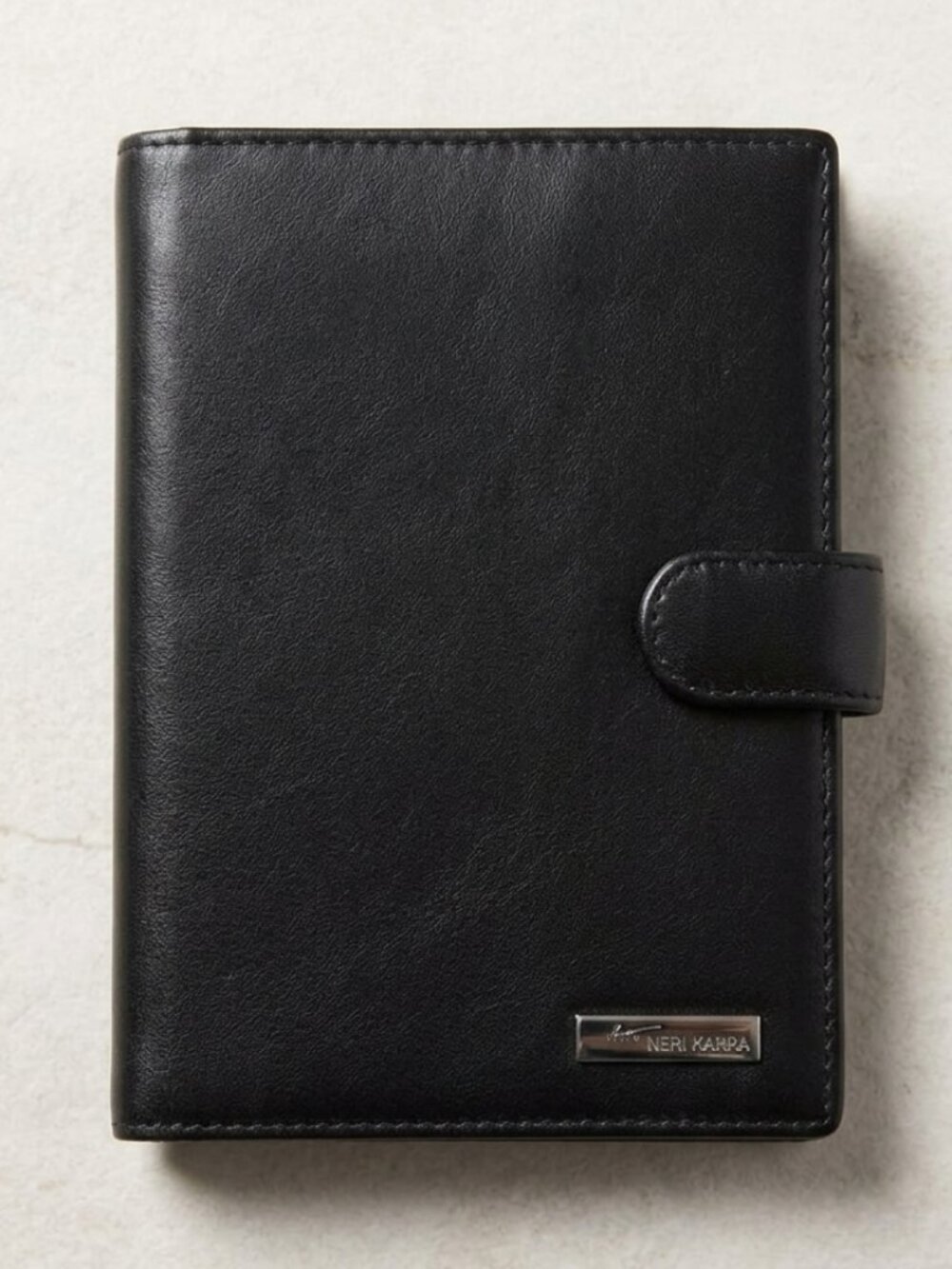 Neri Karra Genuine Leather Men Passport Holder Card Case Wallet Organizer Black